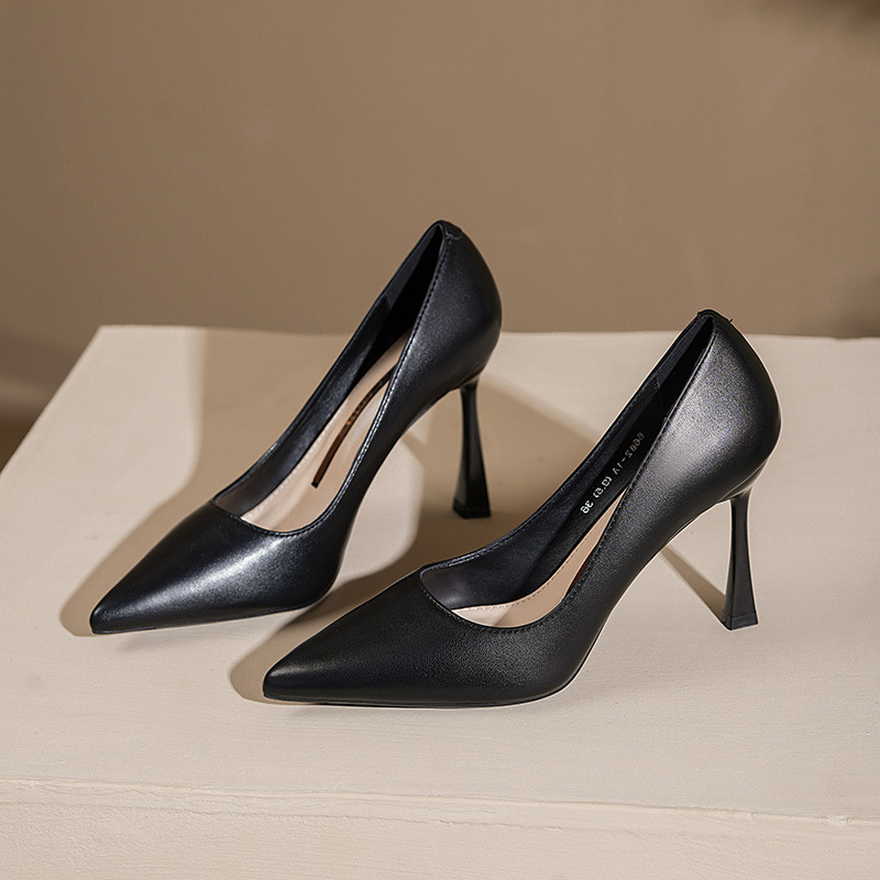 6682-A1 Spring New Nude Commuter Professional Temperament All-match Phnom Peng Strip Comfortable Not Tired Women's High Heels