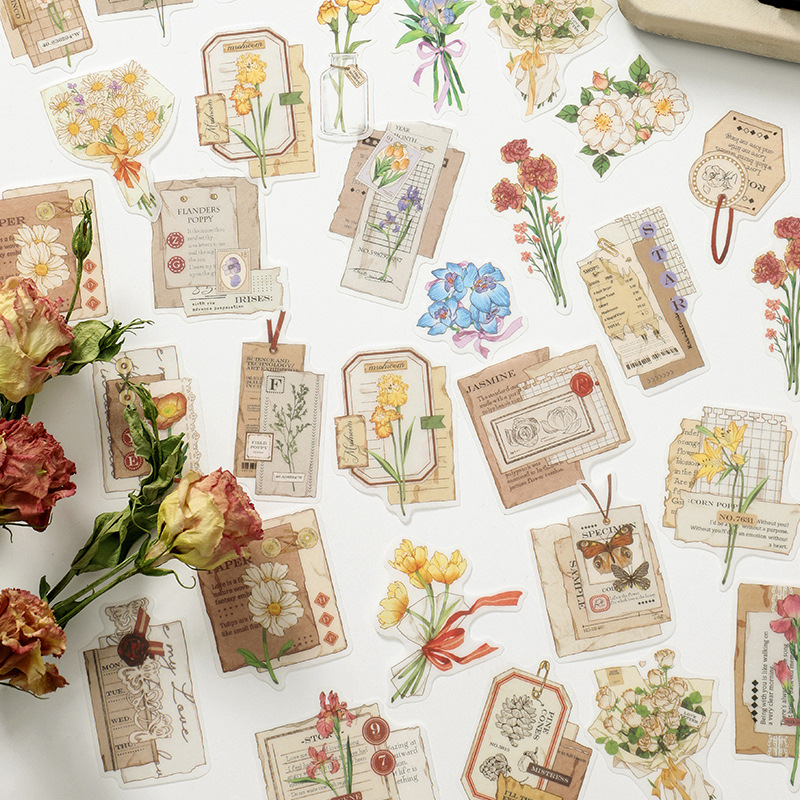 Flower affair series Infeel.Me sticker pack creative plant hand account DIY decorative stickers 30 into 4