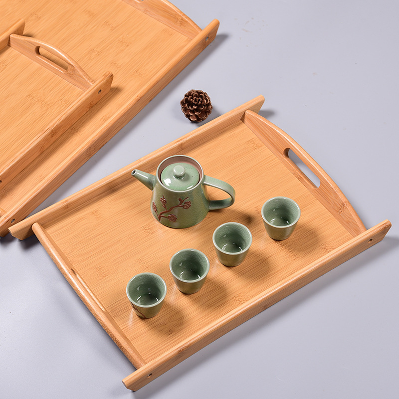 Coffee Dessert Fast Food Tray Household Tea Set Storage Tray Japanese-style Bamboo Breakfast Tray Creative Tray for Cooking Tea in Oven