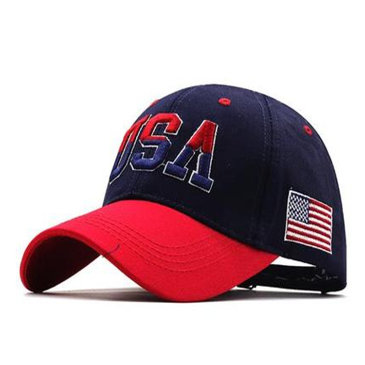 2021 Cross Border Amazon Hat Large Embroidered Cotton American Flag Baseball Cap Classic American USA Embroidered Cap