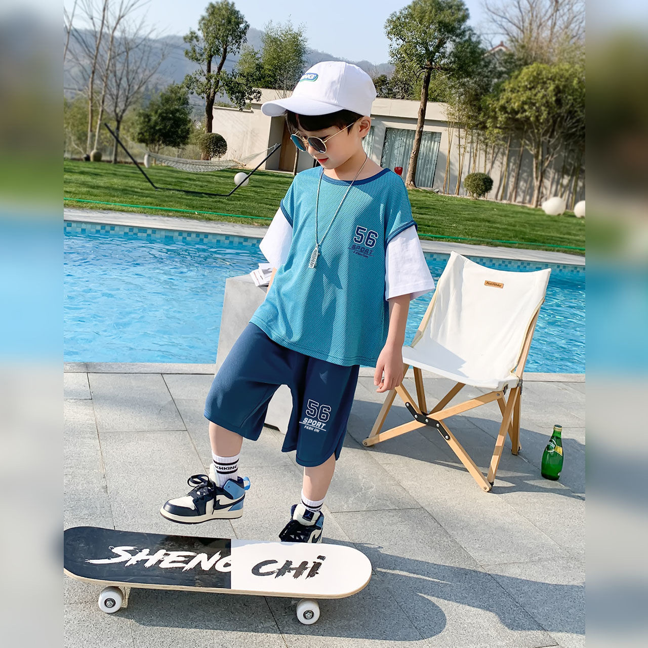Boys' Sports Suit Summer 2022 New Thin Quick-drying Short-sleeved Shorts Two-piece Children's Summer Suit