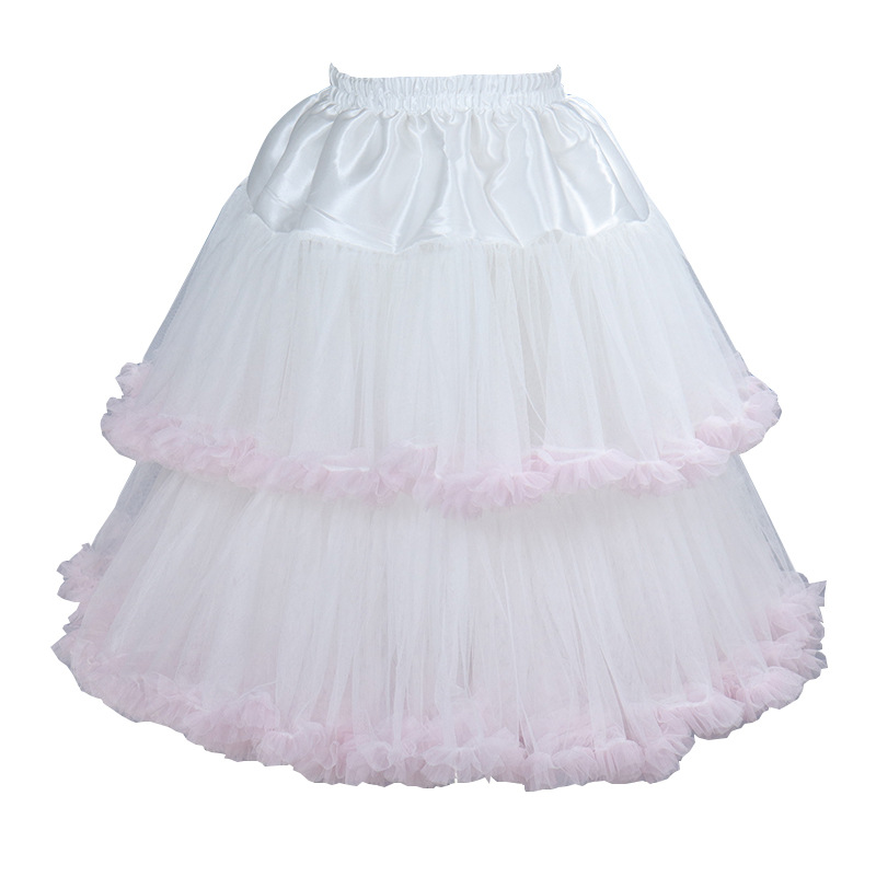 Pink multi-layer lolita cotton candy cloud skirt support half-length pettiskirt cross-border foreign trade exclusive for lolita skirt support