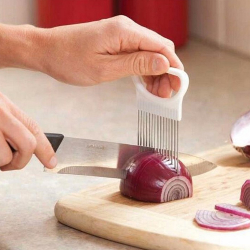 Stainless Steel Onion Cut Onion Needle Kitchen Gadget Onion Fork Fruit Insert