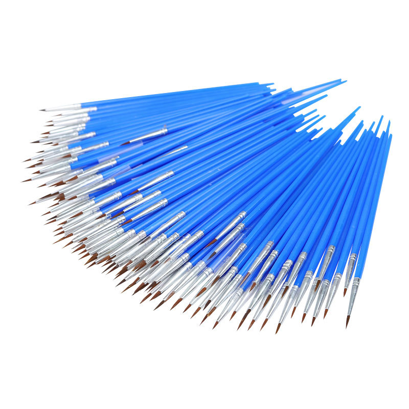 Children's Coloring Brushes Graffiti Painting Flat Head Pen Stroke Goulish Pen Digital Oil Painting Watercolor Brush Plastic Pen Holder