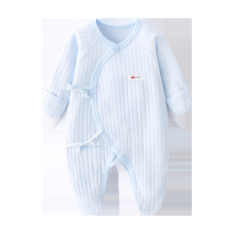 Wholesale generation newborn baby jumpsuit spring and autumn hand guard ha clothes feet newborn clothes full moon baby pajamas