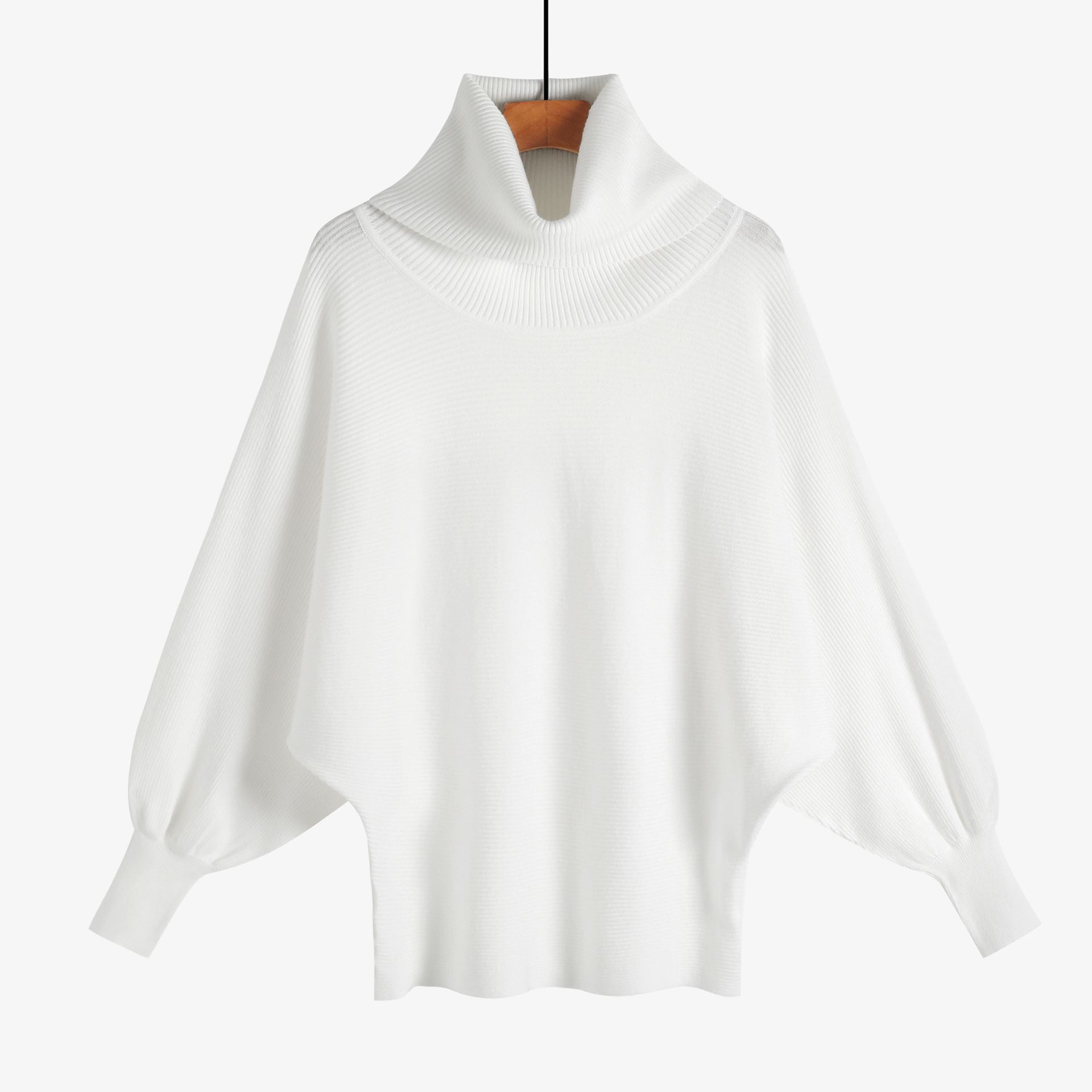 2023 cross-border Amazon autumn and winter New Loose Women's irregular lantern sleeve plus size batwing shirt pile collar sweater