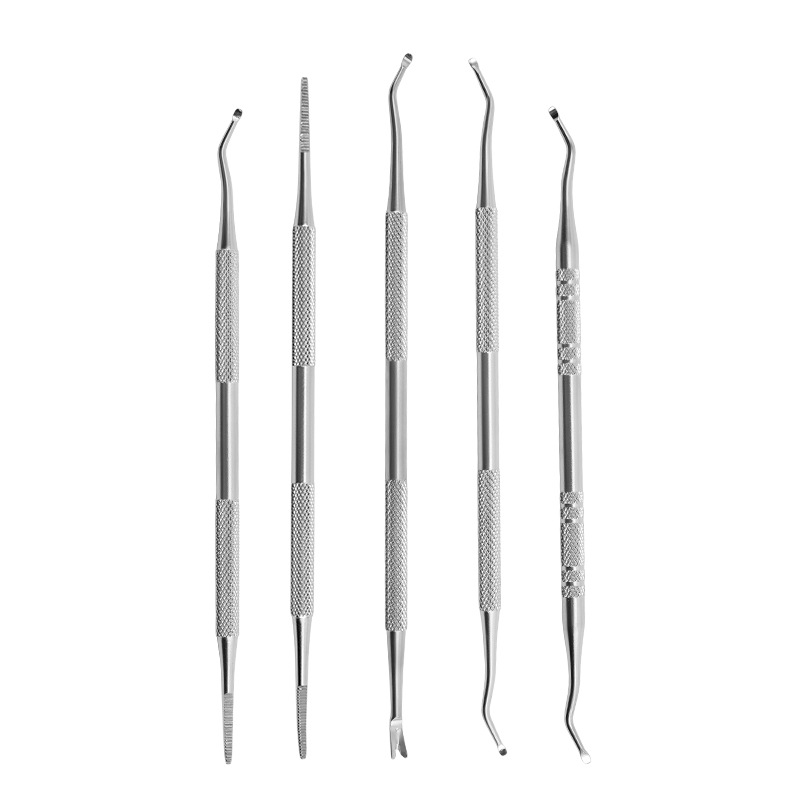 Factory spot stainless steel nail picker file dead skin Fork Double-headed file nail groove Spoon nail file nail picker nail picker