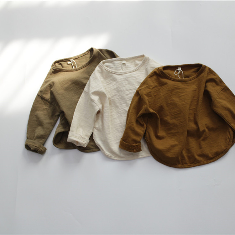 Forest map autumn children's long-sleeved T-shirt Korean wide bamboo fabric round neck children's T-shirt