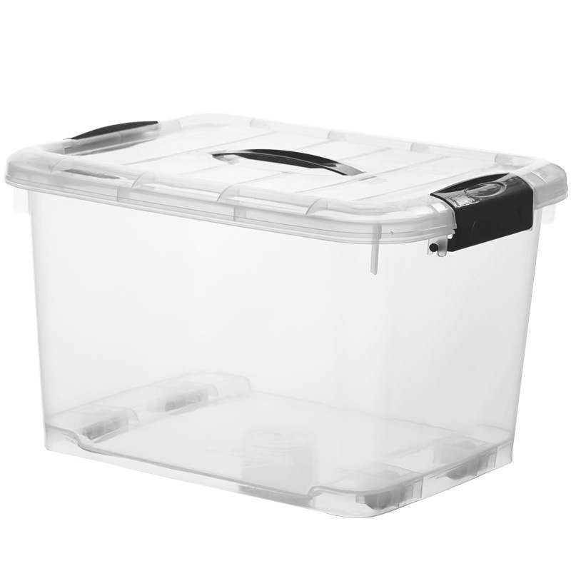 Plastic storage box transparent storage box sundries clothes toy finishing box with lid car portable storage box wholesale