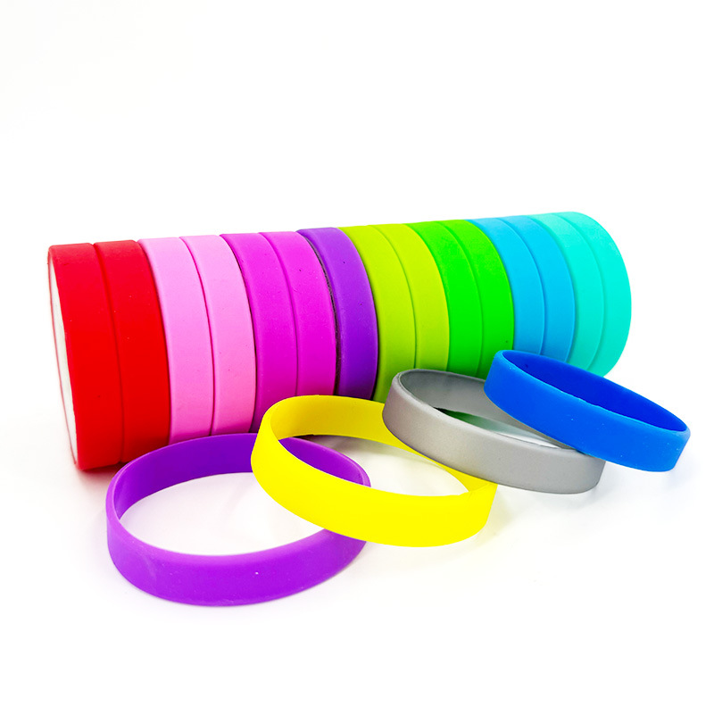 Wholesale adult smooth gender-free sports activities Group building unit jewelry blank aperture solid color silicone bracelet