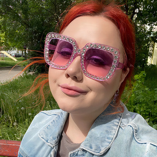 Multi-Color New Square Diamond Disco sunglasses cross-border European and American fashion sunglasses retro fashion disco glasses