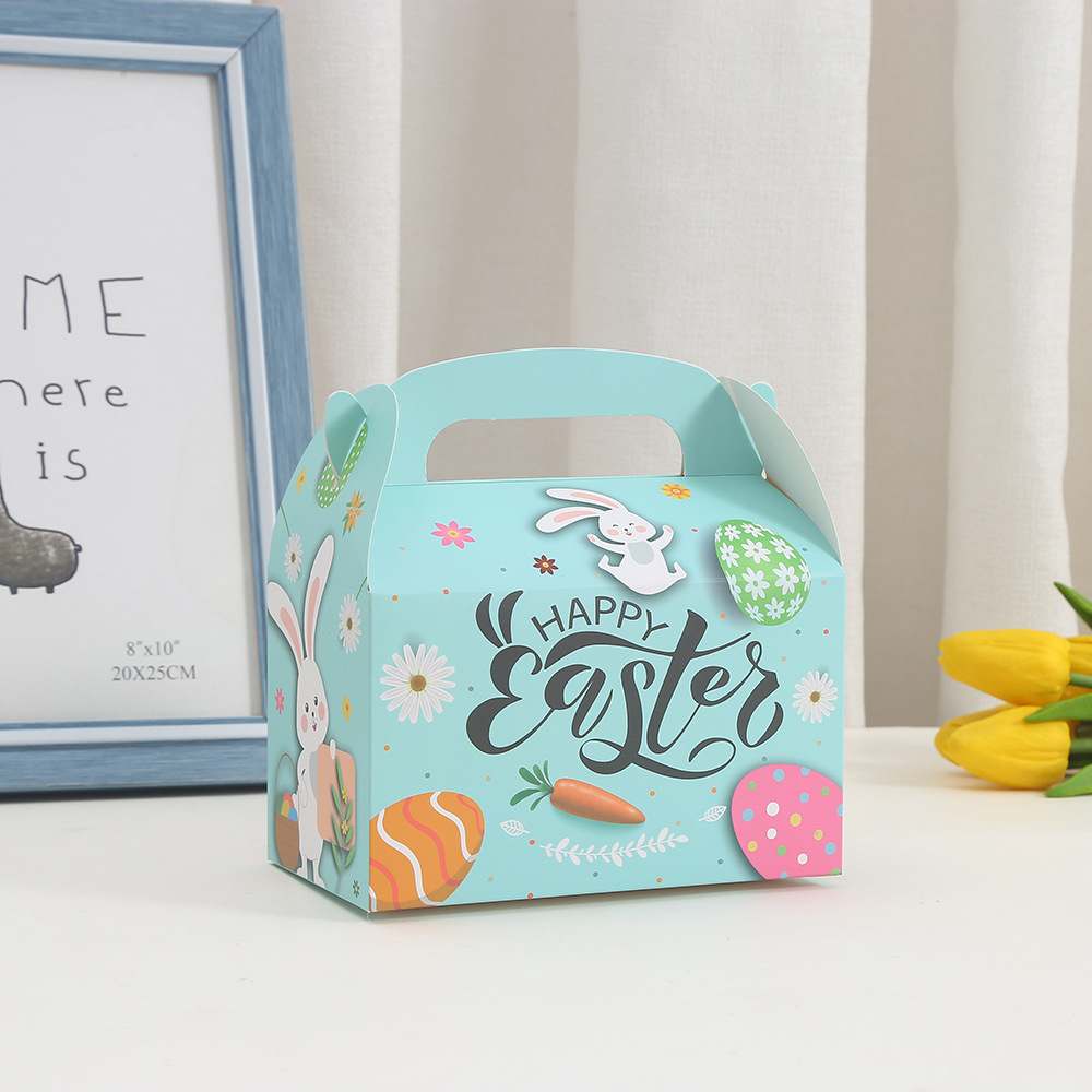 Printed gift bag three-dimensional packaging box Party candy portable carton rabbit cake box wholesale packaging box