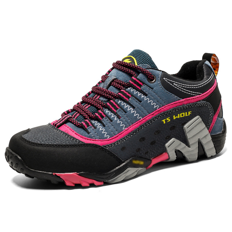 Cross-border hiking shoes men's lightweight non-slip outdoor shoes genuine leather breathable wear-resistant hiking shoes sports travel shoes women
