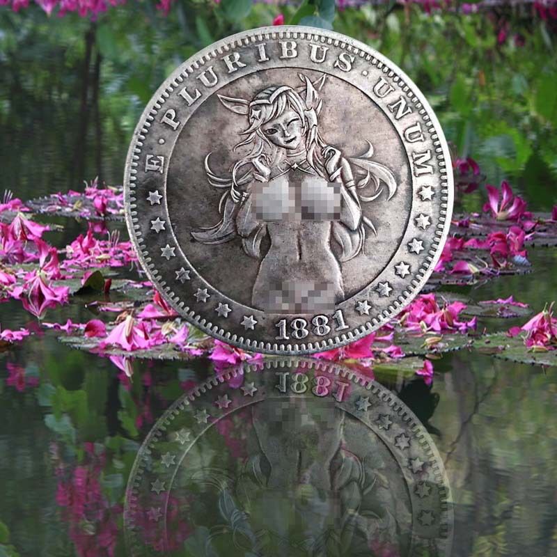 Antique American Hobo Coin Sexy Beauty Silver Coin Pure Copper Old Collection Crafts