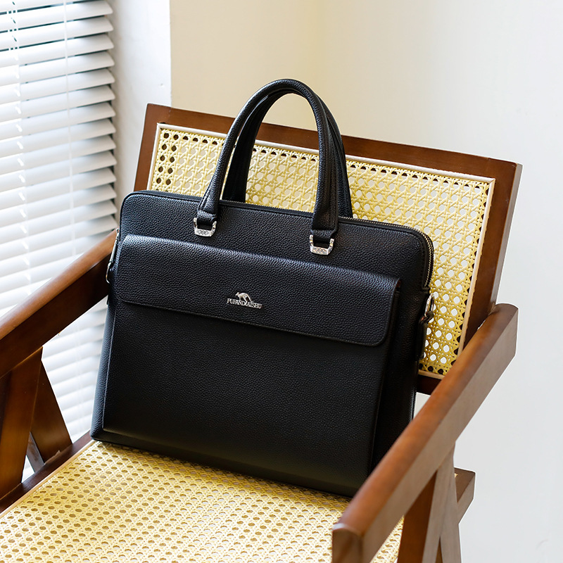 Factory wholesale new handbag shoulder slung retro simple large capacity cross-border custom computer briefcase men
