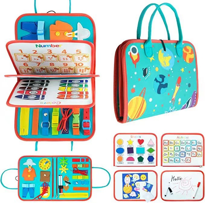 Felt Children's Busy Board Early Education Board Learning Board Learning Dressing Education Board Handbag Cross Border