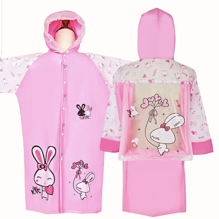 Chen Xing Baby Raincoat Children's Processing Children's Little Dinosaur with Schoolbag PVC Poncho Inflatable Brim Cross-Border