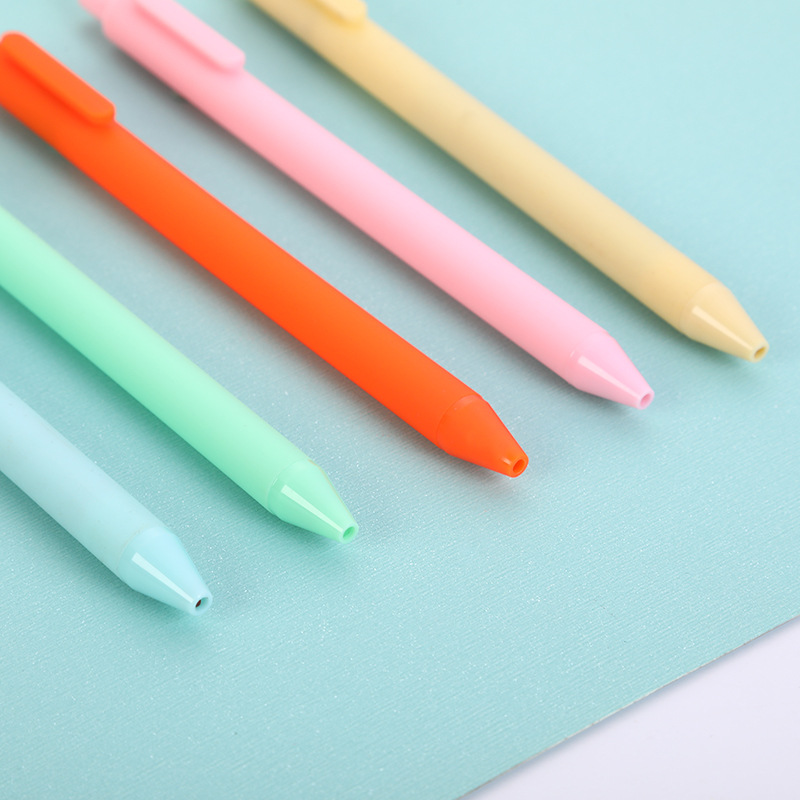 Creative push gel pen candy color student ballpoint pen simple macaron advertising pen wholesale printing logo