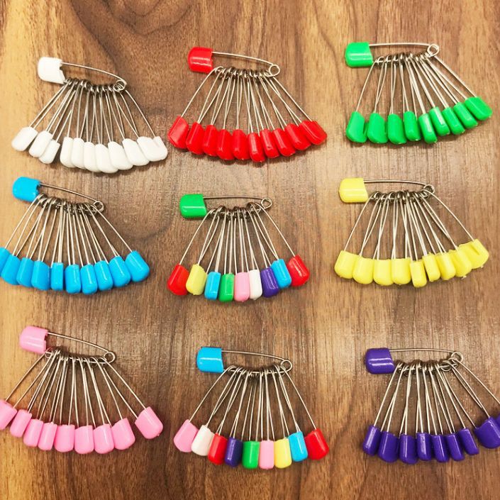 Colorful Plastic Toe Pin Children's Stainless Steel Safety Pin Baby's Big small size Cartoon Safety Pin