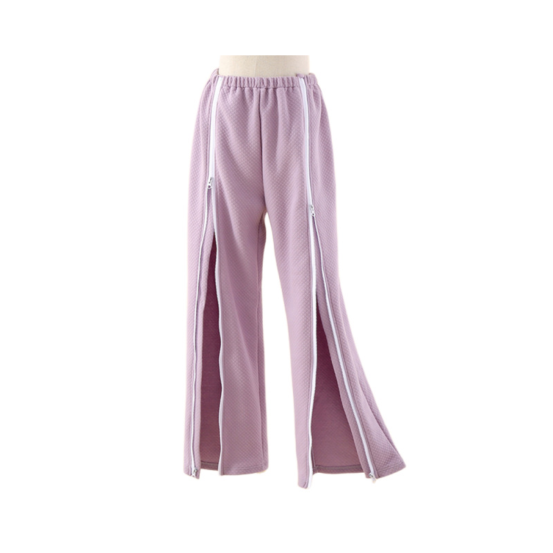 Bedridden paralyzed patients are easy to wear and take off nursing clothing fracture patients men and women home hospital gown pajamas solid color cotton spring and autumn