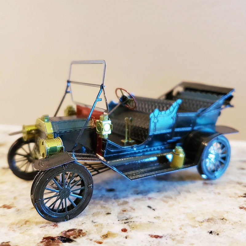 All-metal stainless steel DIY assembly model glue-free three-dimensional puzzle color Ford T-type car classic car - ShopShipShake