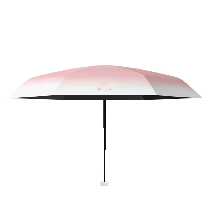 Flat 60% mini sun umbrella sunscreen anti-ultraviolet rain dual-use black umbrella gradient card umbrella wholesale
