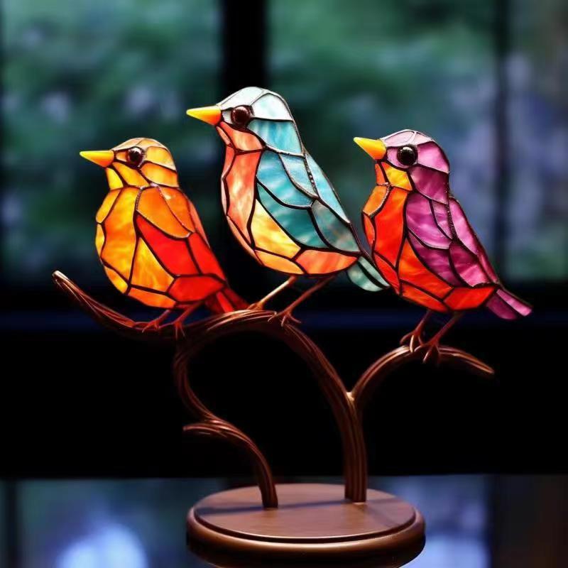 [Spot supply] 2023 new flowers bird ornaments home decoration metal creative color crafts