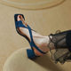 Summer 2022 New Chunky Heel Cross Strap Set Toe Sandals Women's Summer Belt Buckle Mid-heel Retro Elegant Women's Shoes