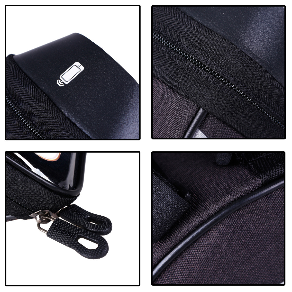 B- SOUL bicycle bag bicycle handlebar bag front beam brim bag riding water-repellent bag touch screen mobile phone bag_voghion.com