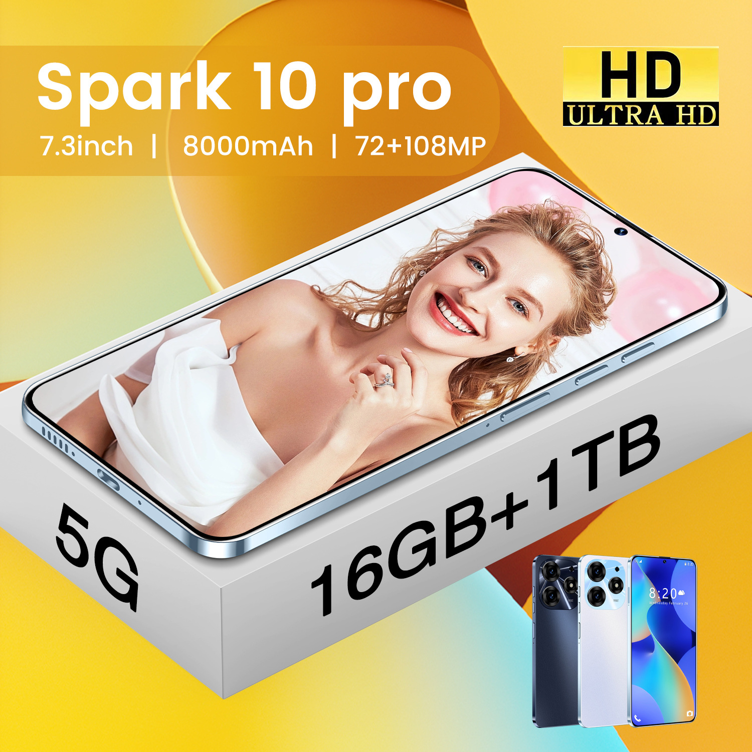 ozon hot piercing large screen SPARK10PRO cross-border mobile phone 3+32G Android 10 smartphone foreign trade factory