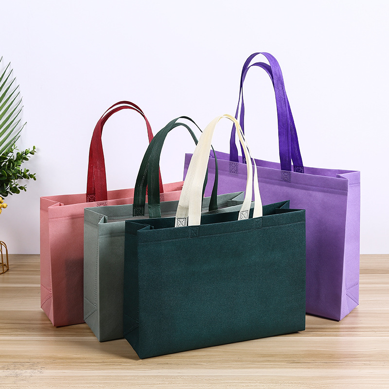 Blank non-woven bag customized color printing film bag gift shopping bag educational advertising handbag
