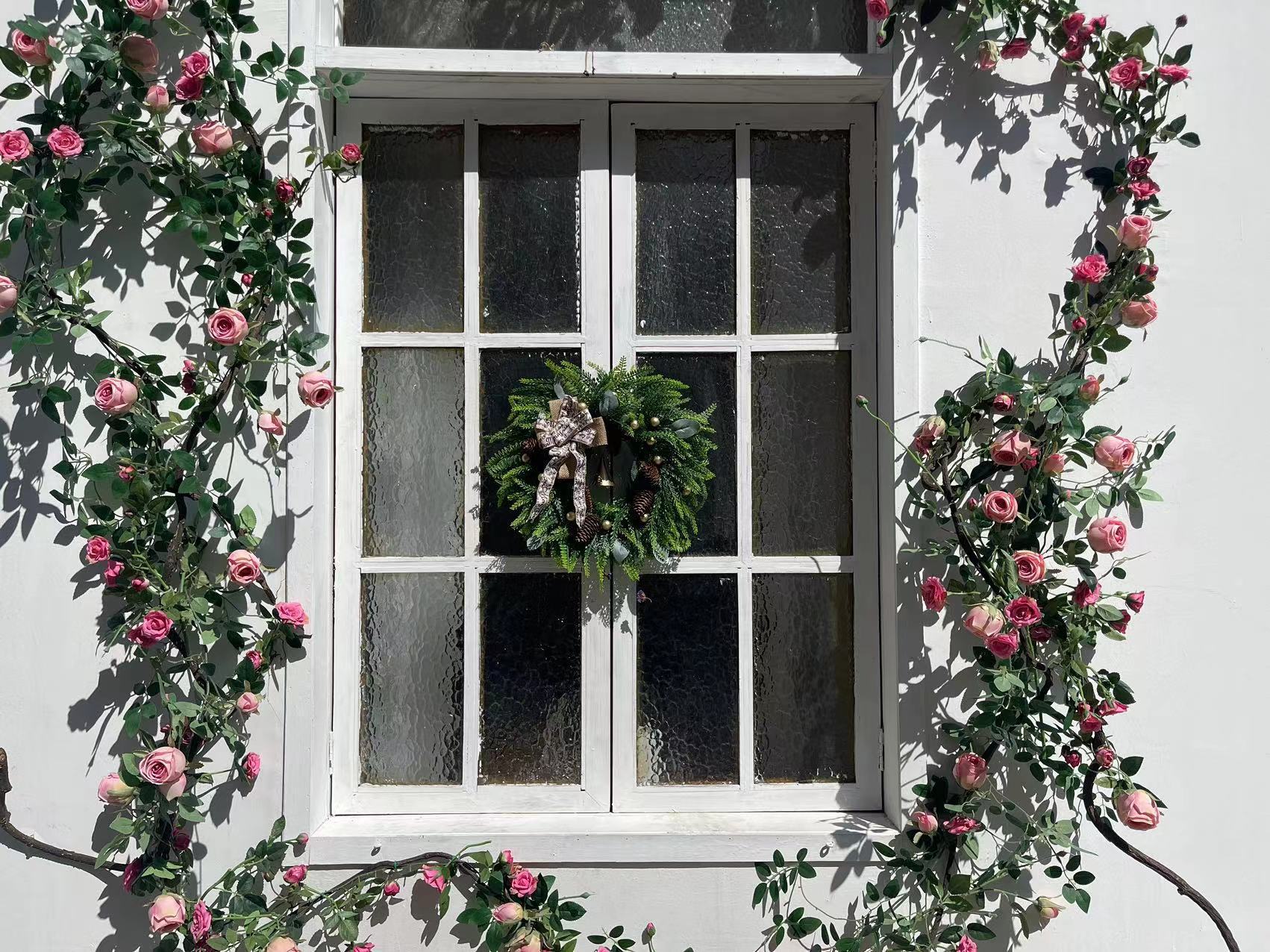 Original one-to-one reduction Christmas pine cone pine needle simulation wreath Bohemian style wreath spot explosions
