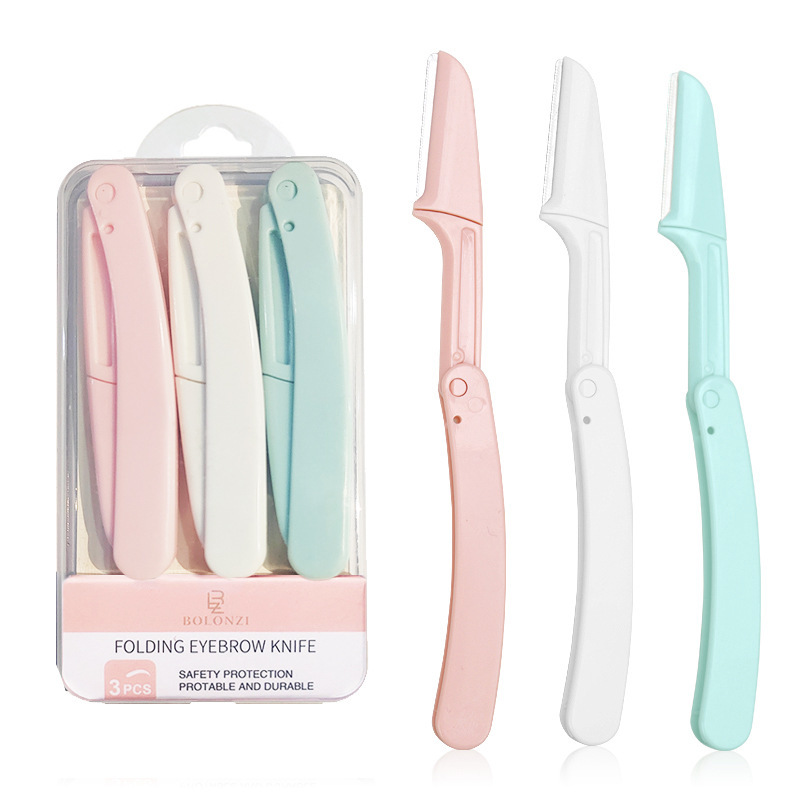 Factory direct eyebrow trimming knife for men and women beginners eyebrow shaving knife eyebrow razor professional Set 3 sets of thrush artifact