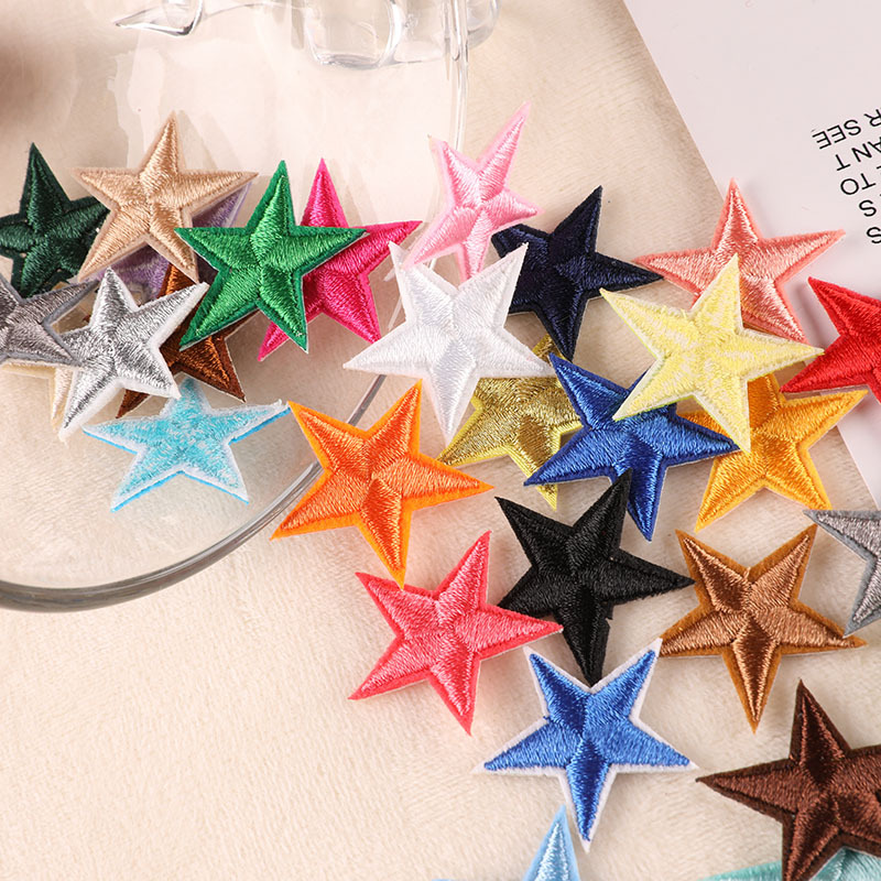 Computer Embroidery Label Small Five-pointed Star Patch Clothing Accessories Shoes and Hats Luggage Accessories Embroidery Patch Cloth Patch