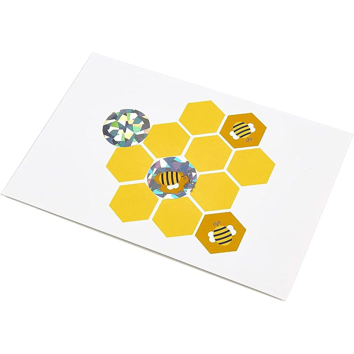 Foreign trade hot spot 1 inch round laser scraping paper label DIY holographic scraping music scraping card sticker