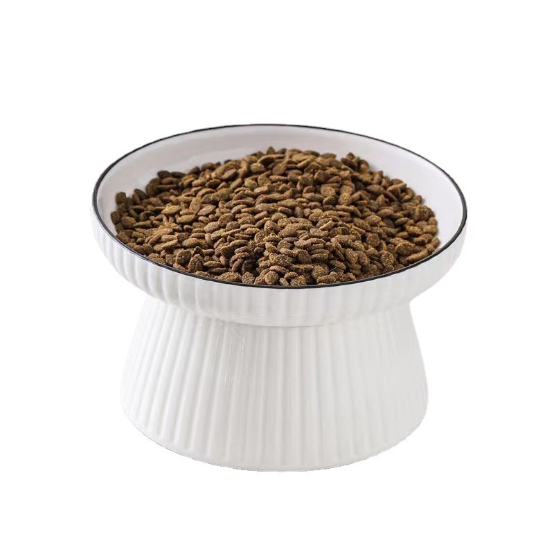 猫の陶磁器の碗の猫の碗のペットの専用の大きいサイズの高い足の猫の食糧のたらいは頚椎の犬のたらいを保護します。|undefined