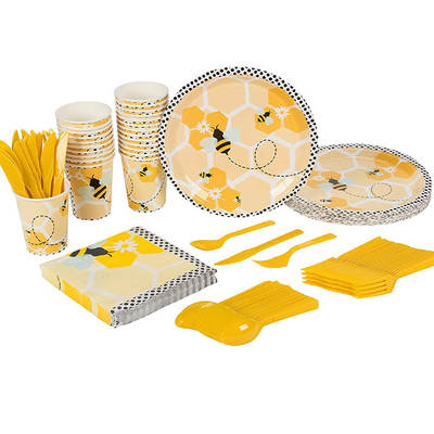 New cartoon Bee Bee theme birthday party suit tissue paper cup paper plate tablecloth tablecloth scene decoration