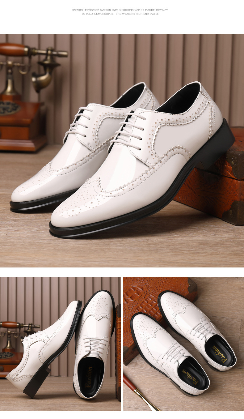 Spring New Bullock Carved Leather Shoes Patent Leather Gloss British Large Size Leather Shoes Studio Model Shoes for Groom Shoes_voghion.com