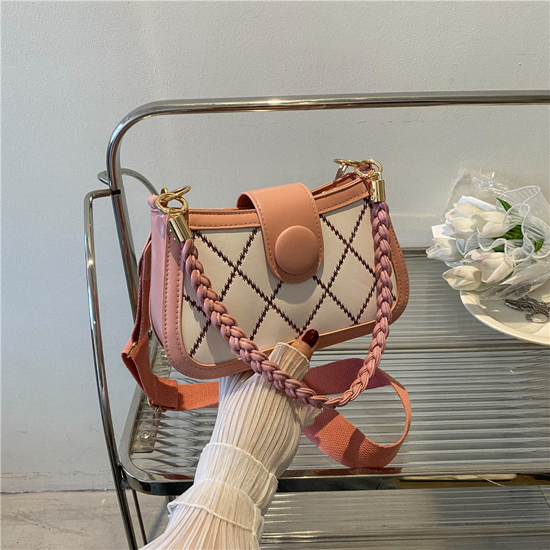 2022 Summer New Fashion Rhombic Women's Bag Chain Stylish Korean Style Small Square Bag Casual Shoulder Crossbody Bag