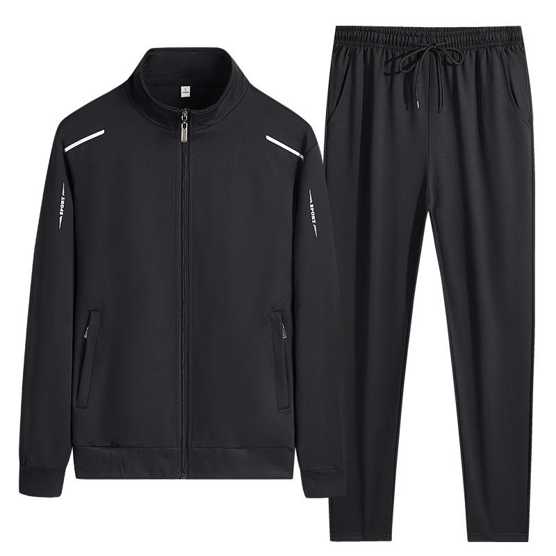 Spring and Autumn Sports Suit Men's Spring Leisure Running Two-piece Suit Young and Middle-aged Group Suit Group Buying Sweater Pants Men