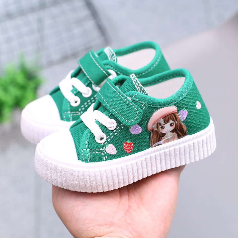 2022 Spring and Autumn New Children's Canvas Shoes Girls' Shoes Soft Sole Baby Toddler Shoes Boys' Board Shoes Breathable Cloth Shoes