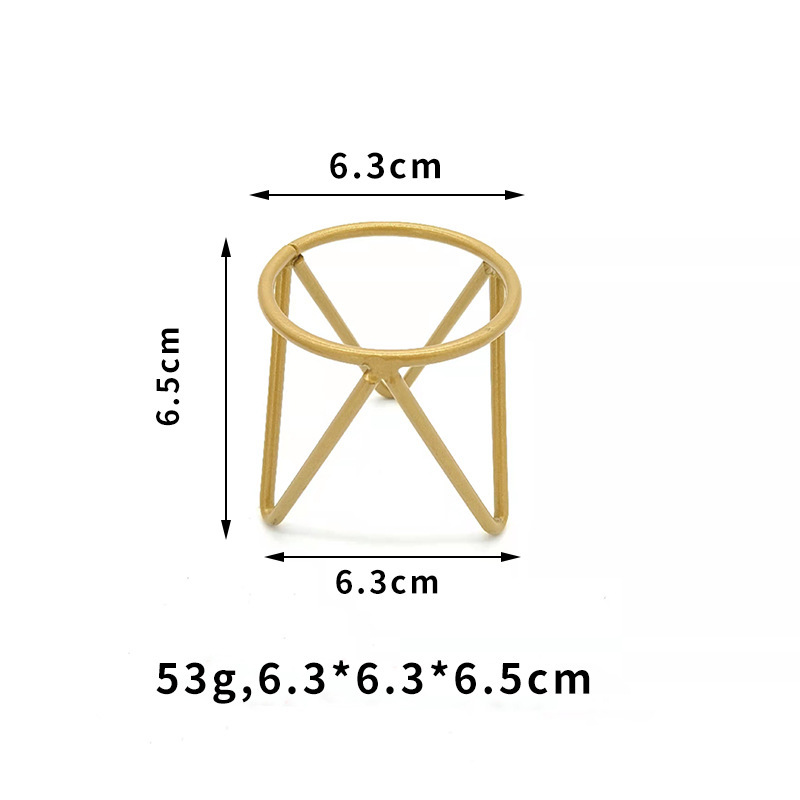 欧式风几何金色创意铁艺蜡烛台  浪漫餐桌烛光晚餐装饰工艺品摆件