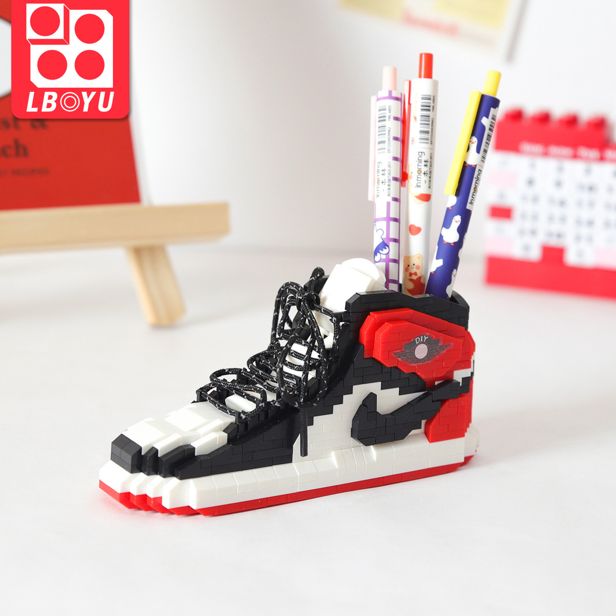 Le Bai Yu Aj Basketball Shoes Miniature Small Particle Building Blocks Children Boys Adult Puzzle Assembled Puzzle Toys