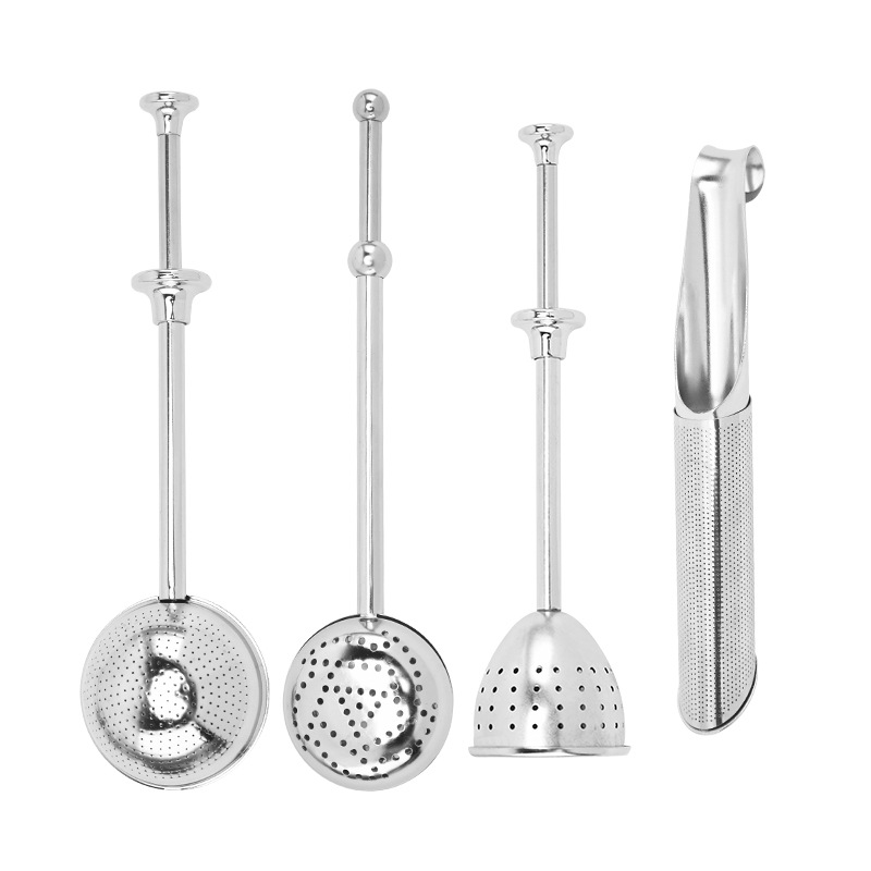Factory spot round ball telescopic half full leakage tea filter 304 stainless steel pipe shaped tea filter tea artifact tea ball