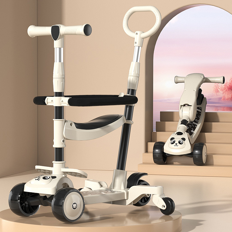 Children's scooter can sit and push 1-3-6-8 years old children's scooter luminous multifunctional guardrail with music