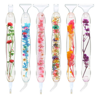 Diamond painting new diamond pen resin dried flower pen DIY artificial flower Flower Diamond Pen 5D diamond embroidery tool set