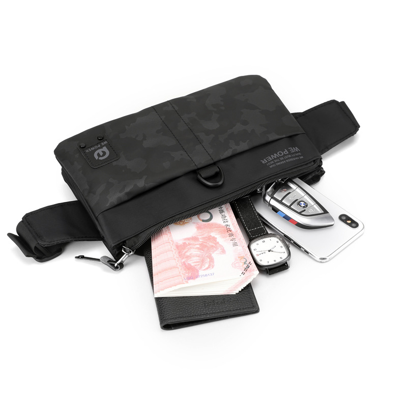 WEPOWER New Men's Waist Bag Casual Chest Bag Crossbody Bag Water-repellent Ultra-thin Outdoor Waist Bag Coin Purse
