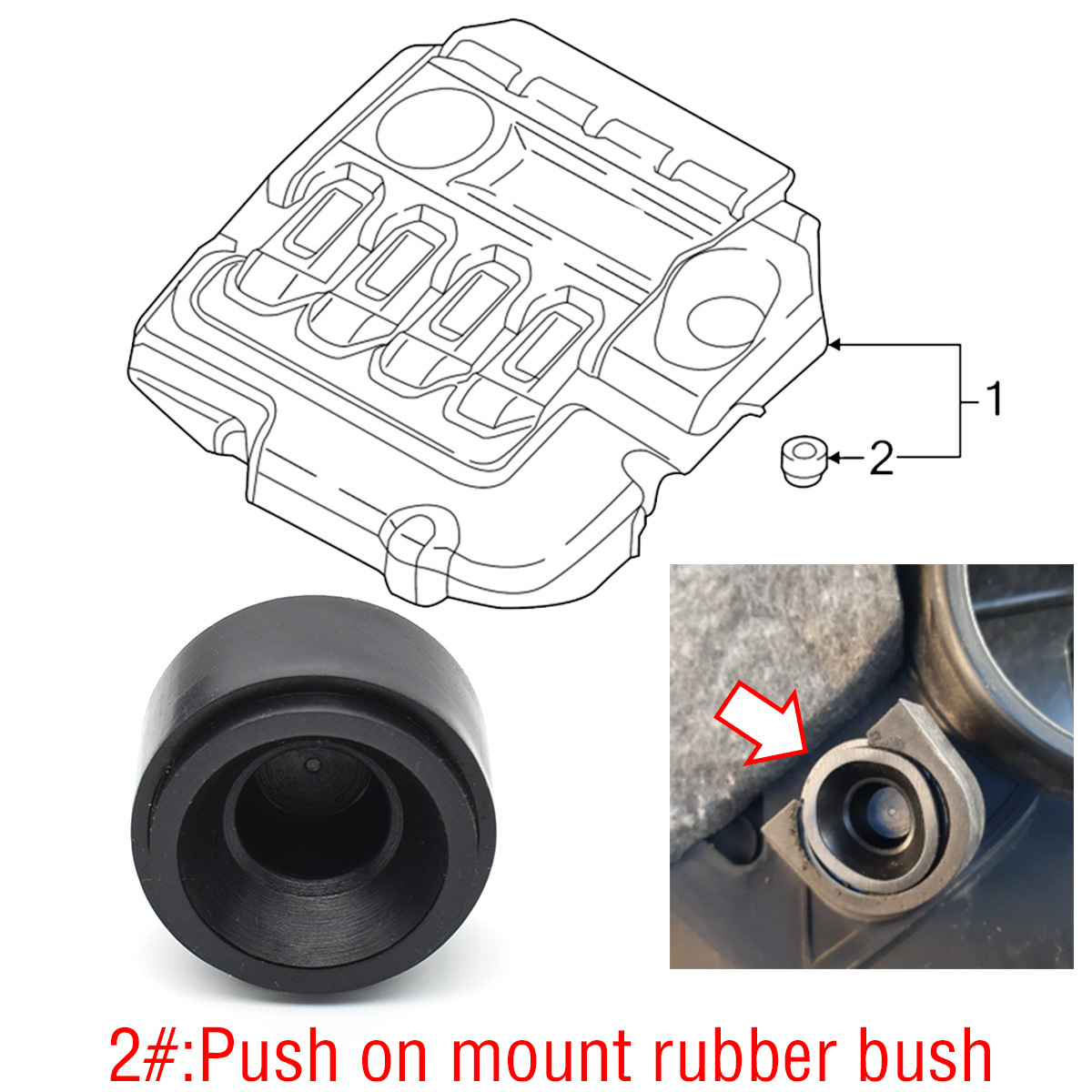 Applicable to BMW 357 series E60E61 engine cover rubber pad support mounting bushing 11147799108
