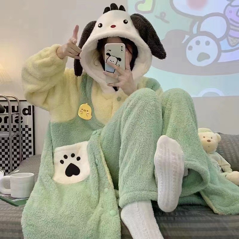 On the new strawberry hooded bear pajamas parchas coral fleece kappi bala raccoon nightgown support generation hair