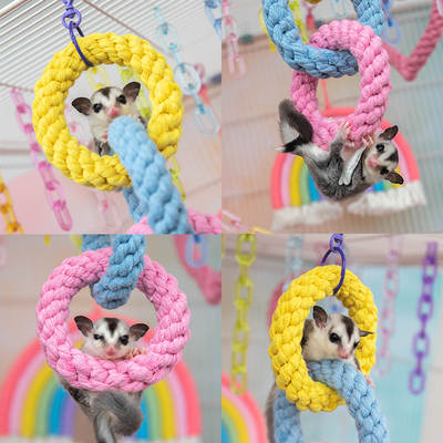 Honey sugar glider toy hanging three-ring climbing rope Golden Bear squirrel swing can hang honey Kangoo supplies